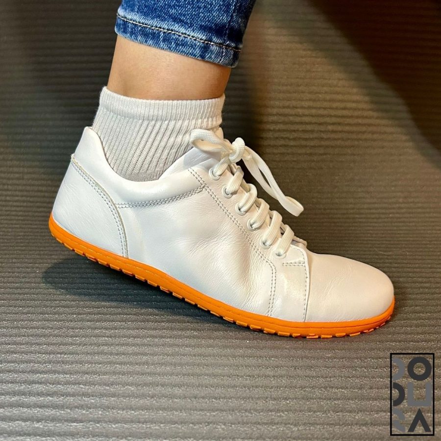 Dodura Barefoot Ayakkabı - Premium Deri (Beyaz-Turuncu) DDRBT01 - Görsel 2