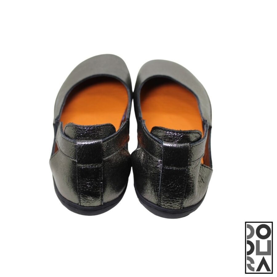 Dodura Barefoot Babet - Premium Deri (Çelik-Siyah) DDRBCS01 - Görsel 2
